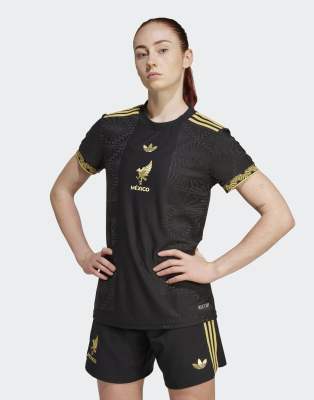 adidas Originals Mexico 25 gold jersey in black