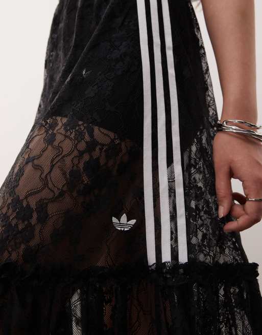adidas Originals midi skirt in black lace