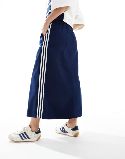 【ADIDAS】Cotton Twill Midi Skirt - Navy / IX1039 adidas Cotton Twill Midi Skirt - Blue | adidas Deutschland