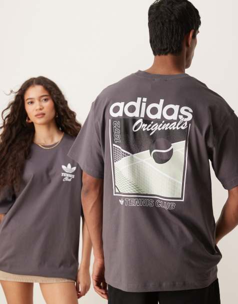 adidas Originals Milan graphic t-shirt in grey - view 1