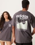 [adidas Originals] adidas Originals Milan graphic t-shirt in grey XS Grey Strata