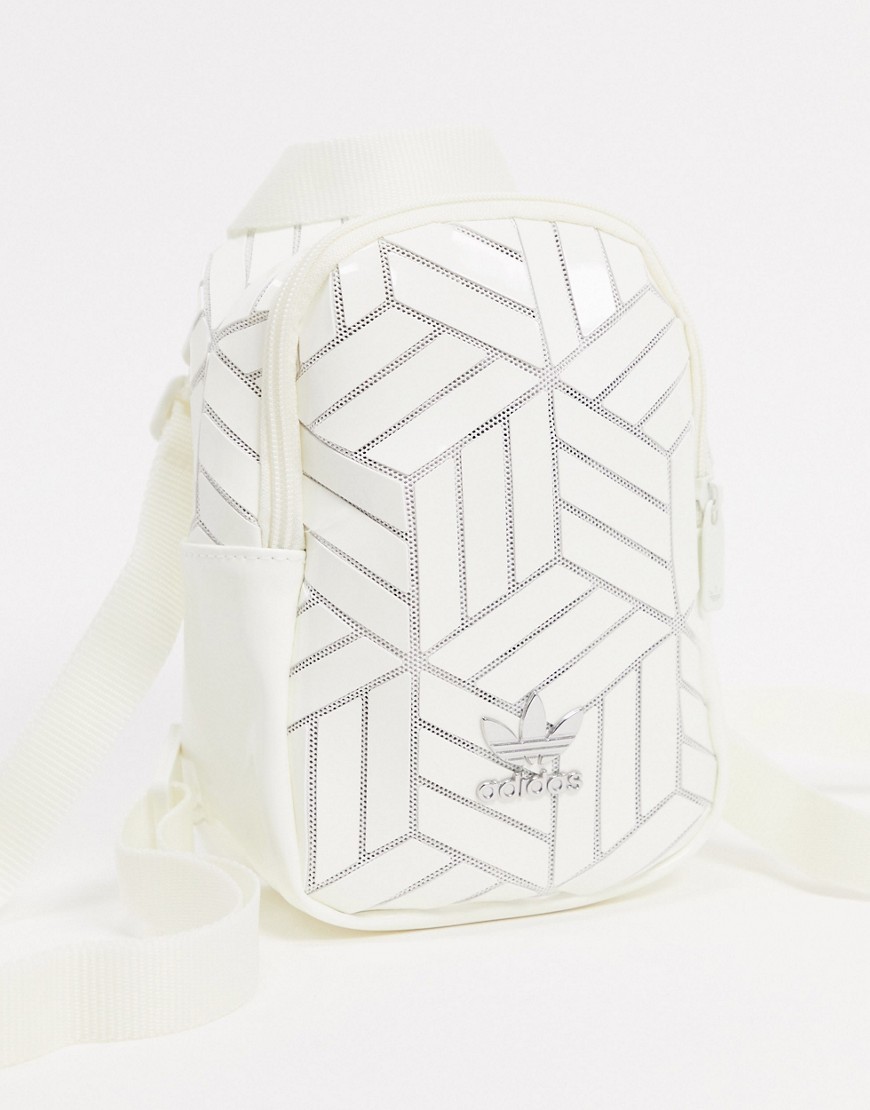 Adidas Originals Mini 3D backpack in off white