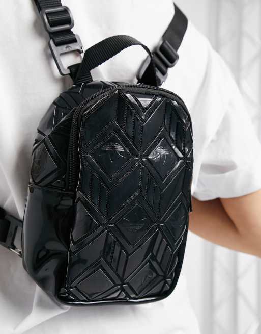 Adidas mini store backpack black leather