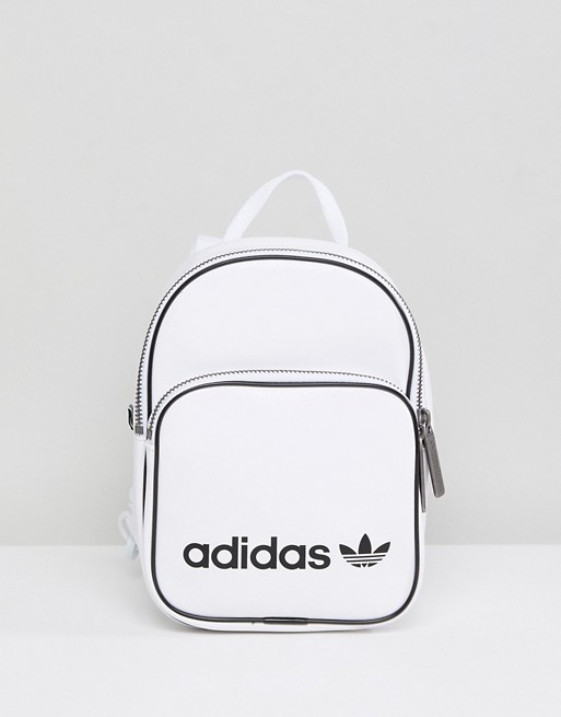 adidas Originals Mini Backpack In White Faux Leather | ASOS