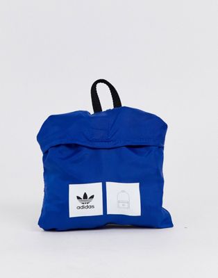 adidas originals mini logo backpack with blue trefoil pouch