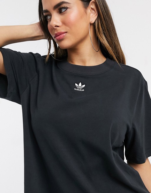 Adidas Originals Mini Logo T Shirt Dress In Black Asos