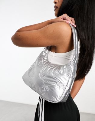 adidas Originals mini shoulder bag in silver