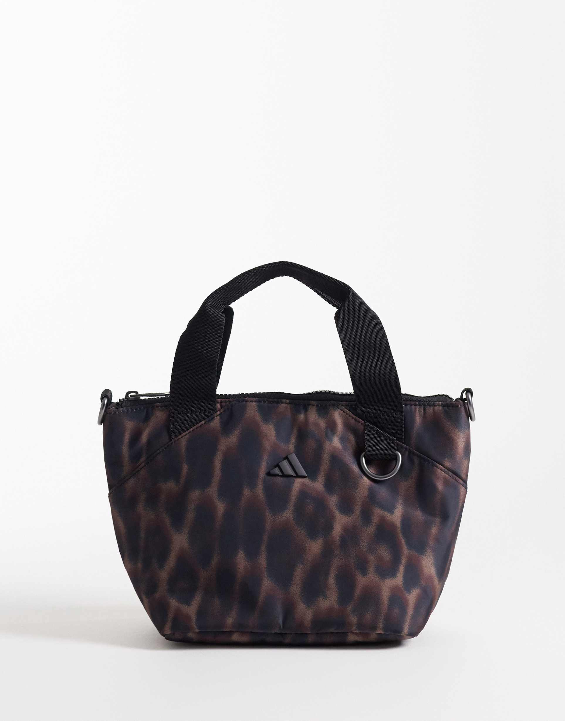 adidas originals mini tote bag in leopard print