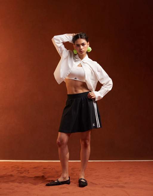 adidas Originals – Minirock in Schwarz mit den drei Streifen