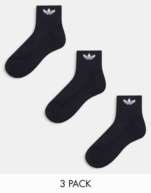 adidas Originals – Mittelhohe Knöchelsocken in Schwarz im 3er-Pack