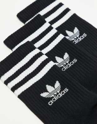 adidas Originals - Mittelhohe Socken in Schwarz im 3er-Pack