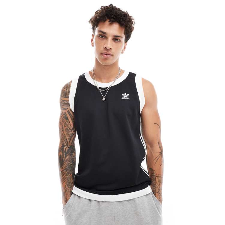 adidas Originals mock eyelet vest in black