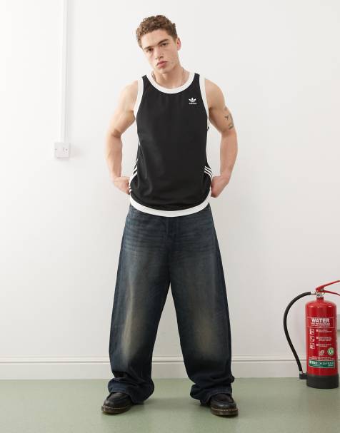 adidas Originals – Mockeyelet – Svart linne - view 1