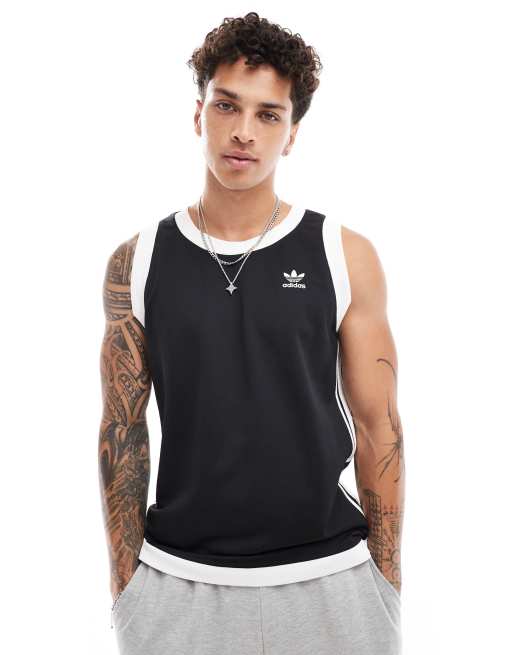adidas Originals – Mockeyelet – Trägertop in Schwarz