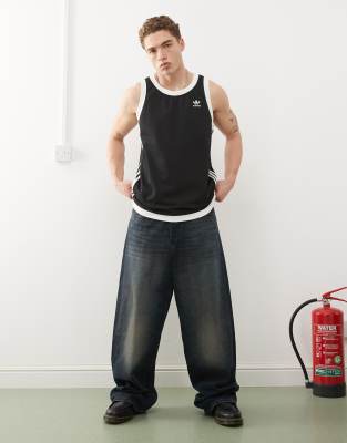 adidas Originals adidas Originals mockeyelet vest in black