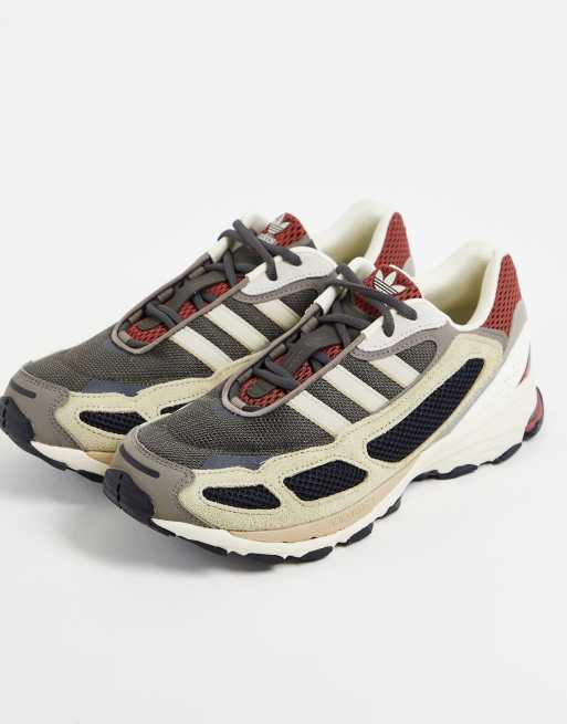 adidas Originals – Modern Archive – Bruna och olivgröna löparskor