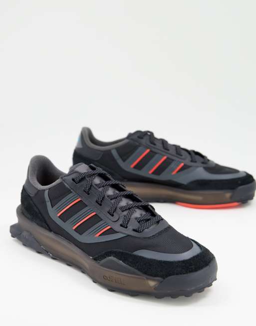 adidas Originals - Modern Indoor - Sneakers in nero e rosso
