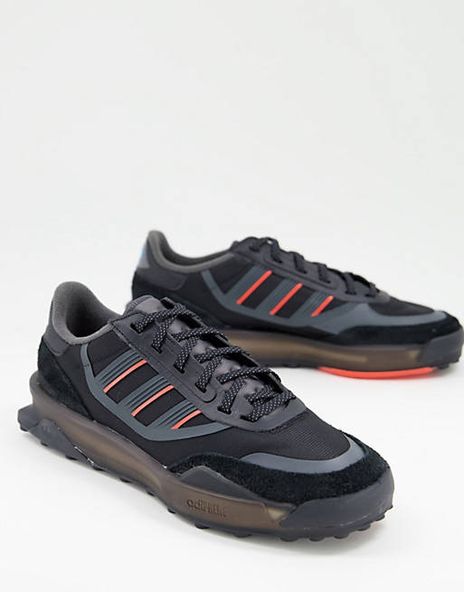 adidas Originals Modern Indoor trainers in black and red