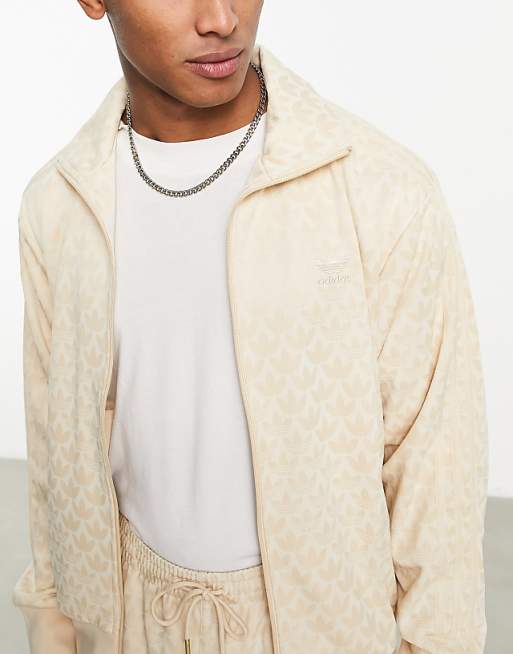 adidas Originals Monogram full zip sweatshirt in beige | ASOS adidas Originals Monogram full zip sweatshirt in beige | ASOS