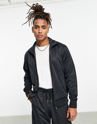 adidas Originals Monogram full zip sweatshirt in black | ASOS