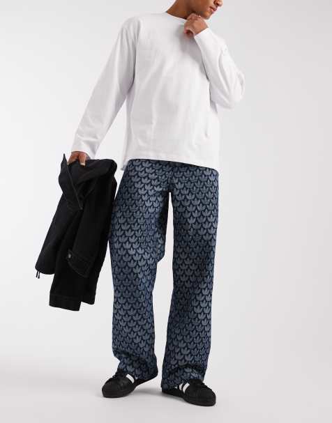 adidas Originals monogram loose fit jeans in indigo - view 1