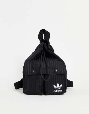 asos mini monogram backpack adidas Originals monogram mini backpack in black