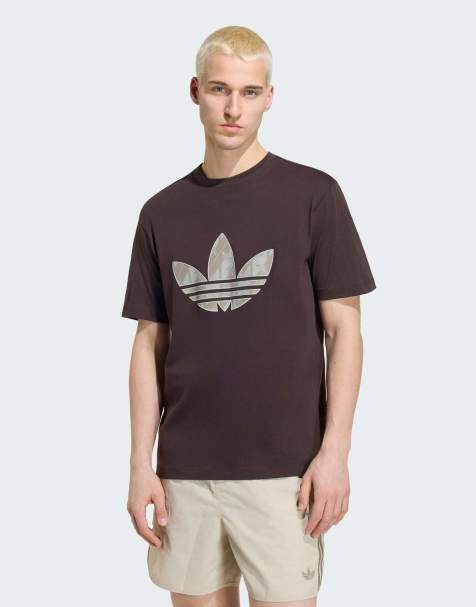 adidas Originals Monogram tee in aurora coffee