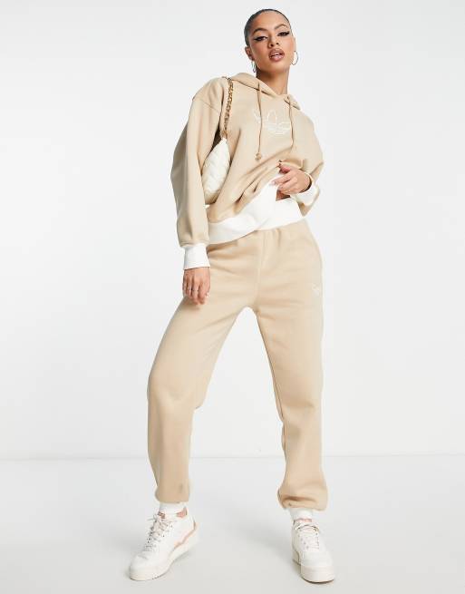 adidas Originals Mountain Explorer contrast cuffed trackies in beige