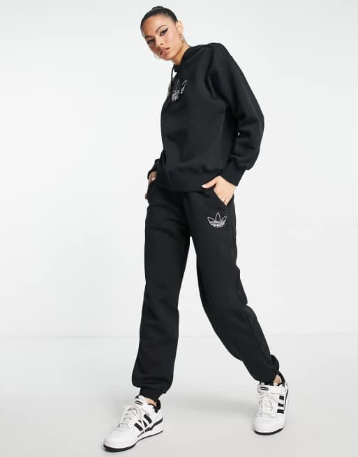 adidas Originals Mountain Explorer contrast cuffed trackies in black ASOS