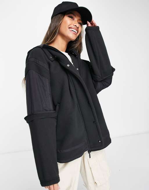 adidas Originals Mountain Explorer hooded fleece jacket in black | ASOS