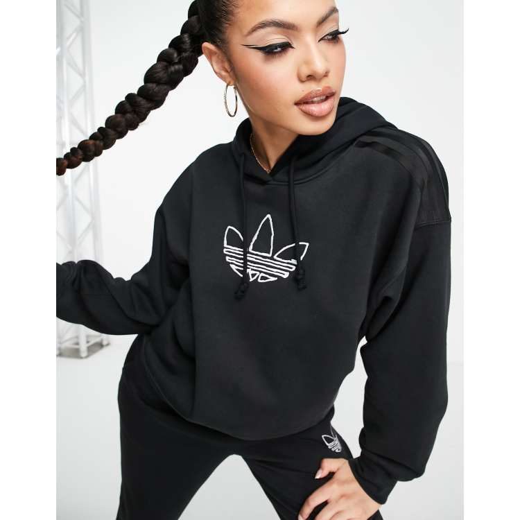 Adidas originals 3-stripes lock up boyfriend hoodie sale