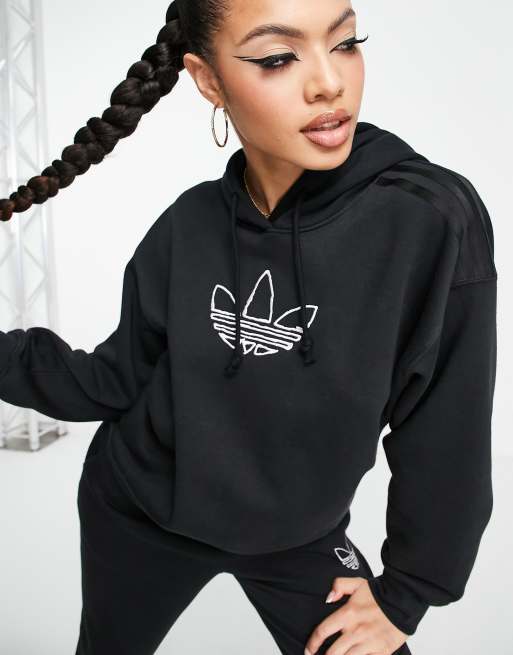 adidas Originals in Explorer Mountain trefoil | ASOS black hoodie