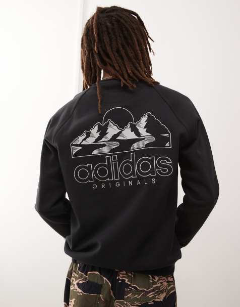 adidas Originals mountain graphic sweatshirt in black - view 1