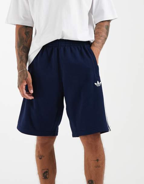 adidas Originals - Mørk indigoblå og hvide shorts med 3 striber - view 1
