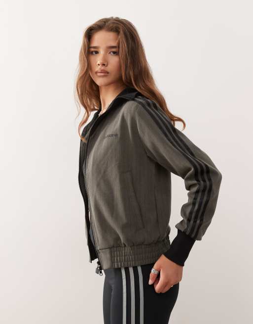 adidas Originals - Mørk olivengrøn skræddersyet træningsjakke