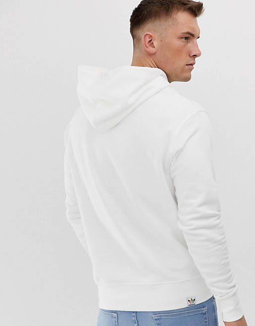 adidas Originals MULTICOLOR Trefoil hoodie in white | ASOS