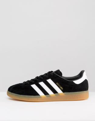 adidas black munchen trainers