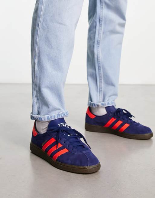 Adidas shoes with red sales and blue on sole