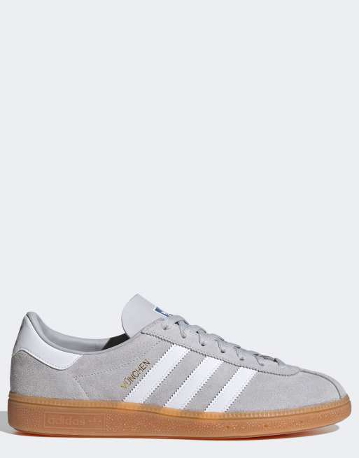 adidas Originals Munchen sneakers in gray with gum sole | ASOS