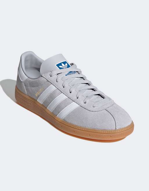 adidas Munchen sneakers gray with gum sole ASOS