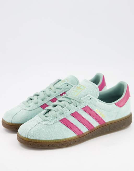 adidas Originals Munchen trainers in hazy green