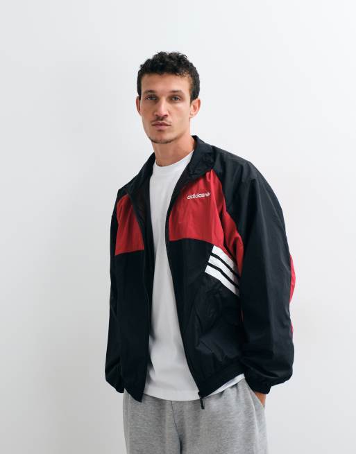 adidas Originals Munich gewebtes Tracktop in Schwarz und Rot, 5 von 5