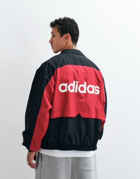 adidas Originals Munich woven track top in black and red - view 1