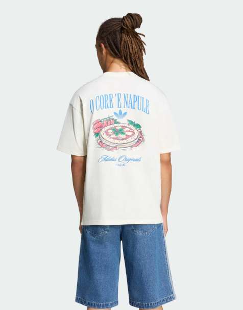 adidas Originals Napoli gfx T-shirt i råhvid - view 1