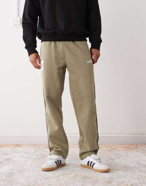 adidas Originals – Netzstoff-Hose in Orbit-Grün mit Streifendetail - view 1