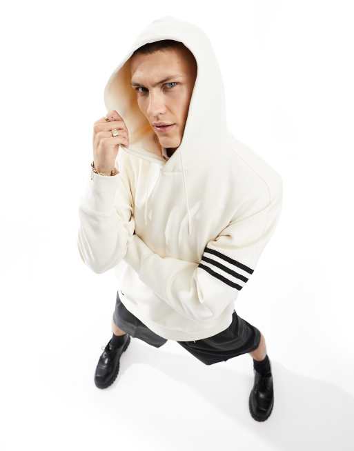 adidas Originals Neuclassics 3 stripe hoodie in white ASOS