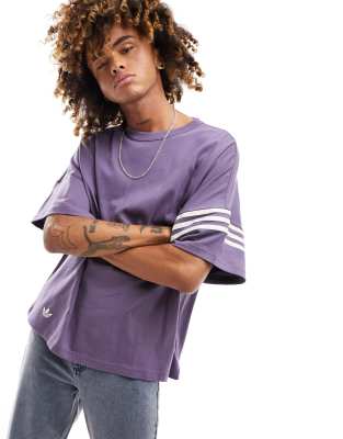 oversized stripe 3 Neuclassics t-shirt adidas purple Originals | ASOS in