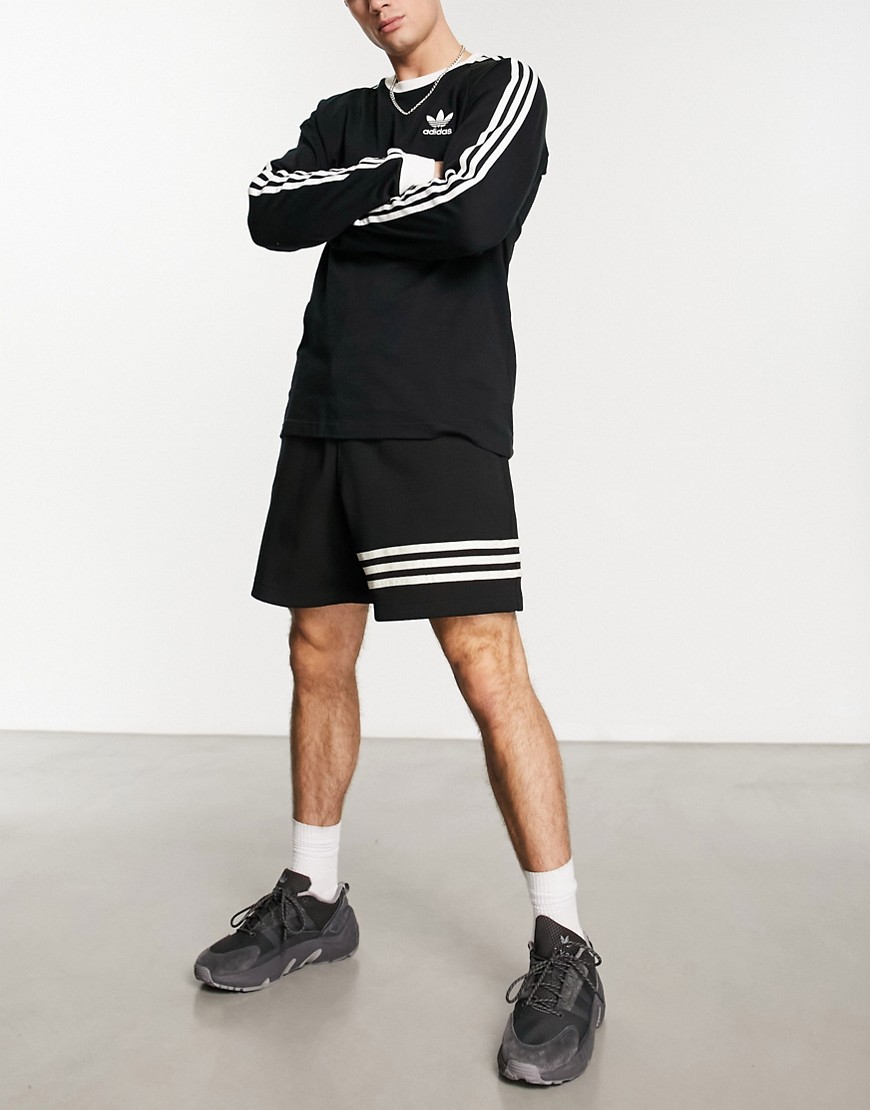 adidas Originals Neuclassics 3 stripe shorts in black