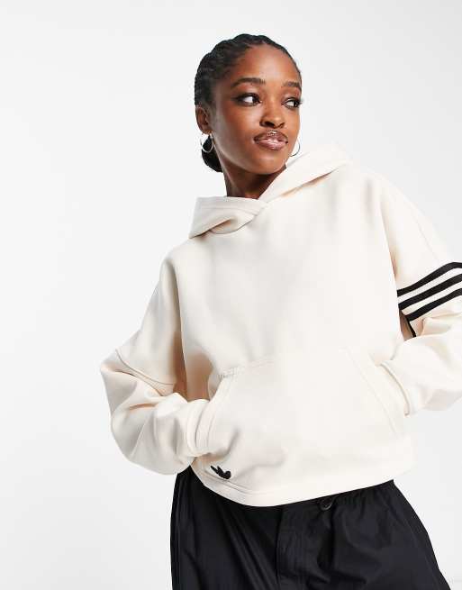 Adidas crop hoodie white sale