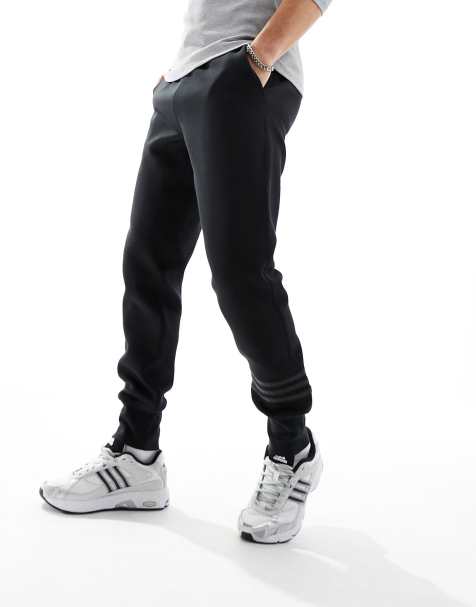 adidas Originals Adibreak 3 stripe straight leg pants in black